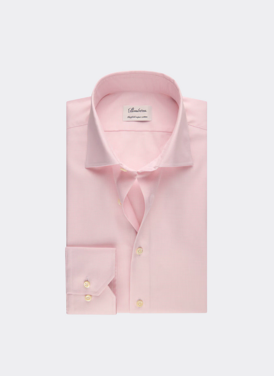 Stenströms Light pink Checked Twill Shirt