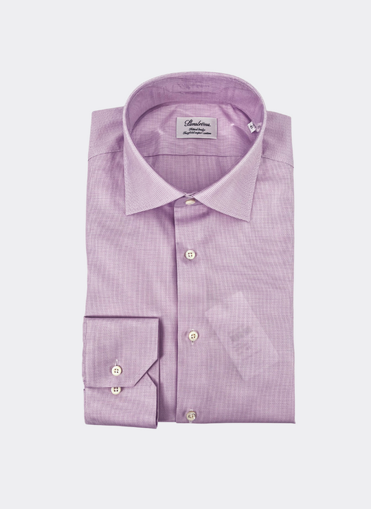 Stenströms Lavender Checked Twill Shirt