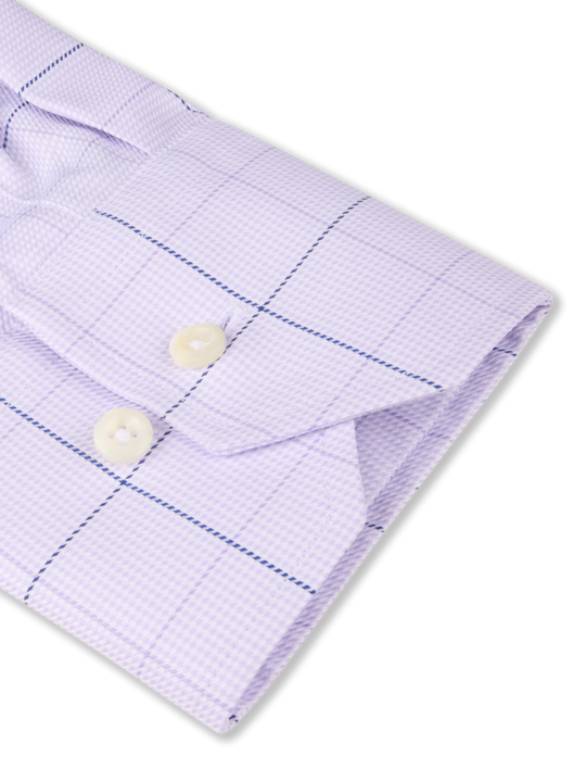 Purple Checked Twill Shirt