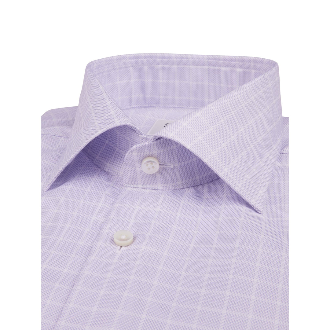 Stenströms Purple Checked Twill Shirt