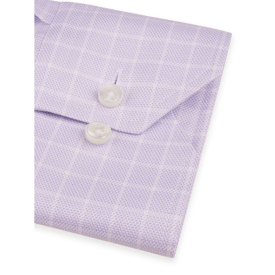 Stenströms Purple Checked Twill Shirt