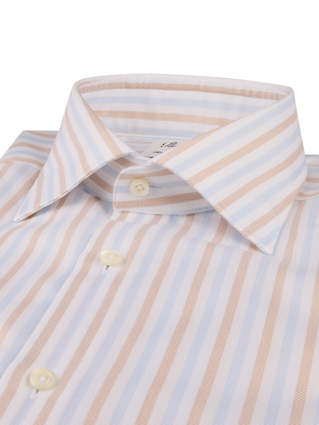 Stenströms Light Brown Striped Twill Shirt