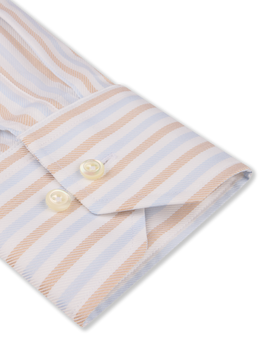 Stenströms Light Brown Striped Twill Shirt