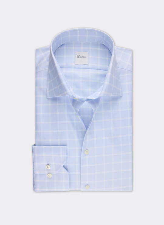 Light blue Checked Twill Shirt