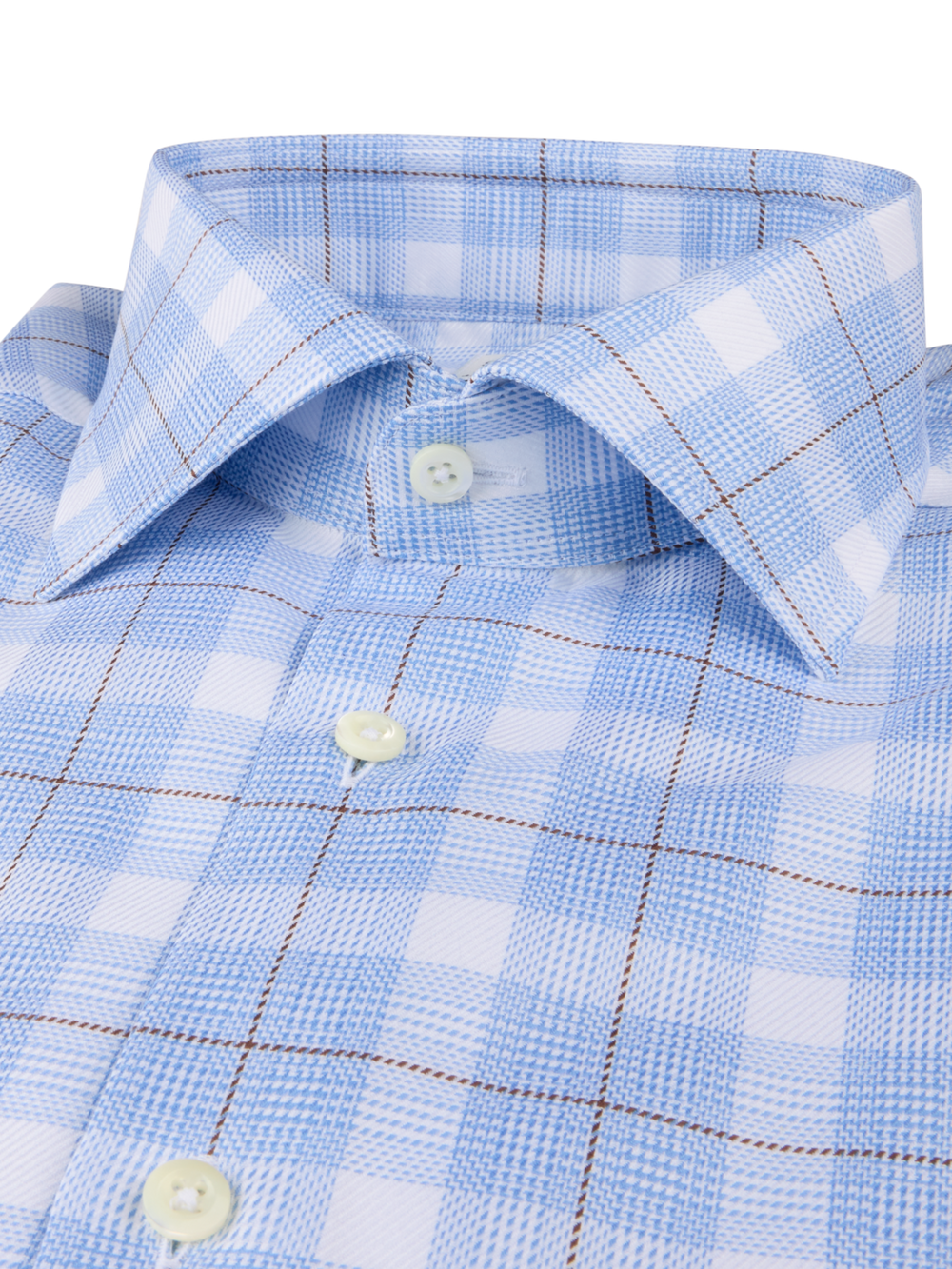 Light Blue Checked Twill Shirt
