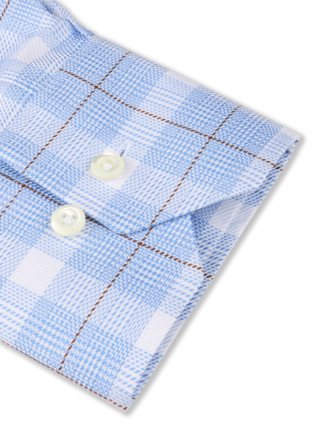 Light Blue Checked Twill Shirt
