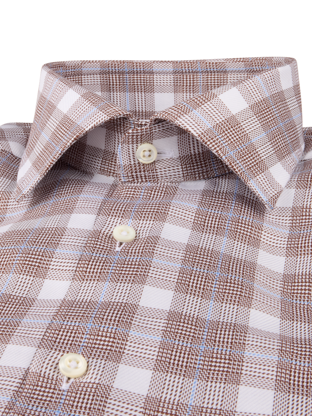 Brown Checked Twill Shirt