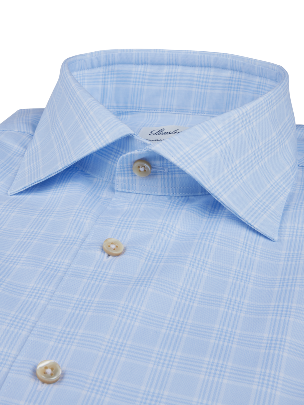 Stenströms Light Blue Checked Twill Shirt