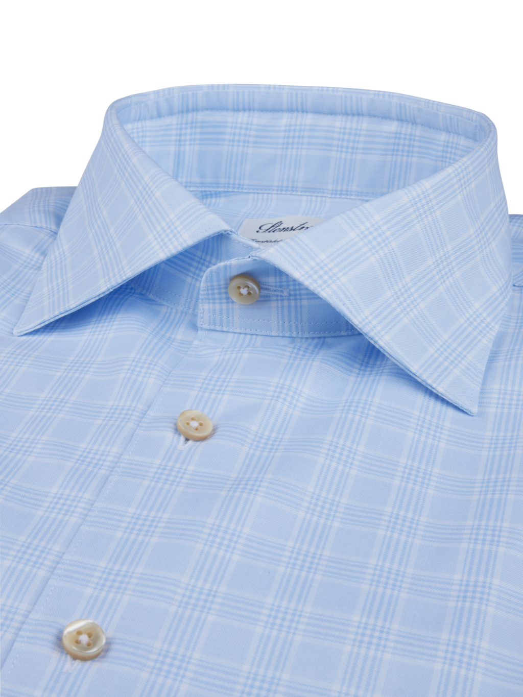 Stenströms Light Blue Checked Twill Shirt
