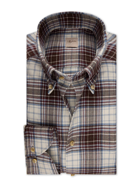 Dark red Checked Flannel Shirt