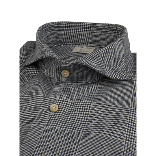 Stenströms Grey Patterned Flannel Shirt