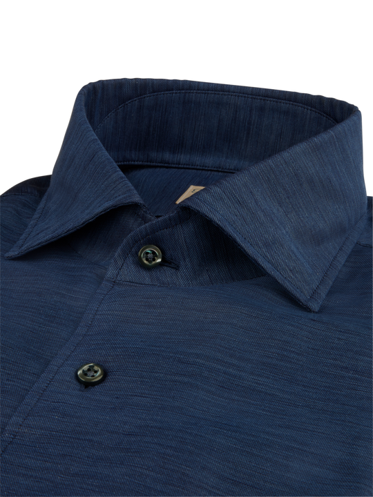 Stenströms Blue Cotton/Linen Twill Shirt