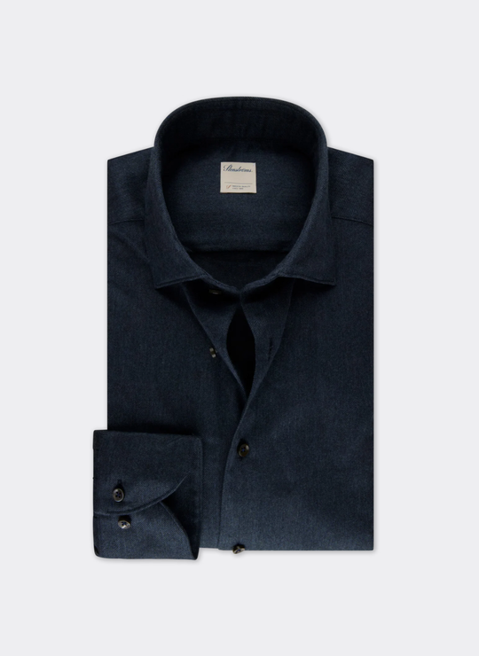 Stenströms Navy Flannel Shirt