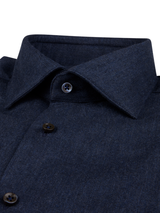 Stenströms Navy Flannel Shirt