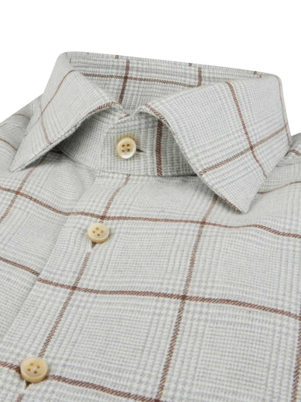 Stenströms Light grey Checked Flannel Shirt