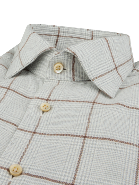 Stenströms Light grey Checked Flannel Shirt