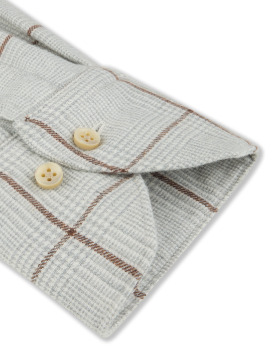 Stenströms Light grey Checked Flannel Shirt