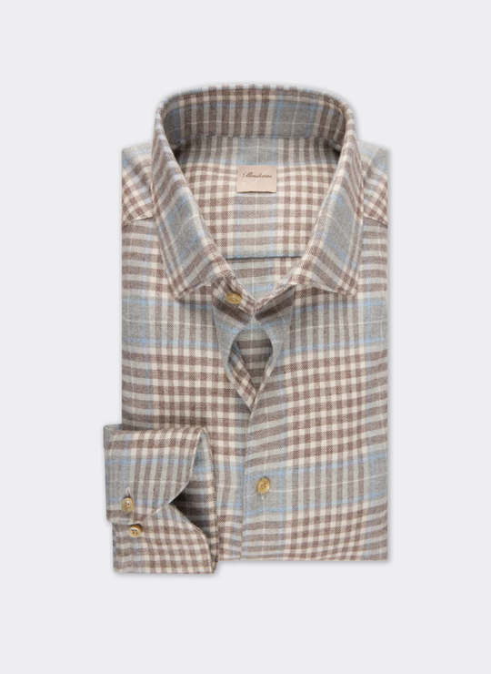 Light grey Checked Flannel Shirt