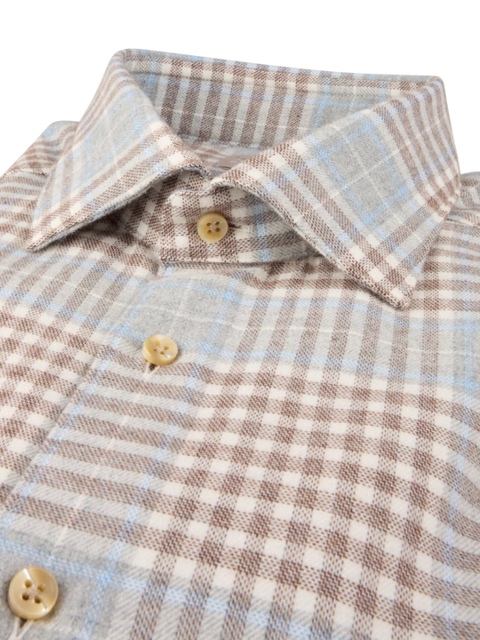 Light grey Checked Flannel Shirt