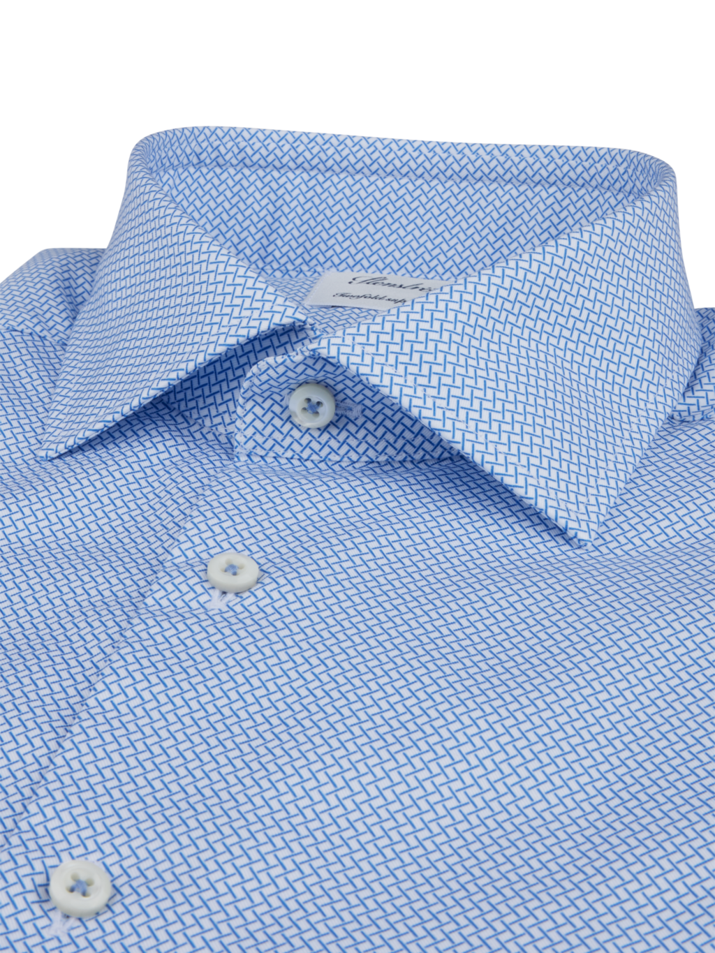 Stenströms Blue Patterned Twill Shirt
