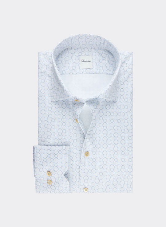 Stenströms Light blue Patterned Twill Shirt