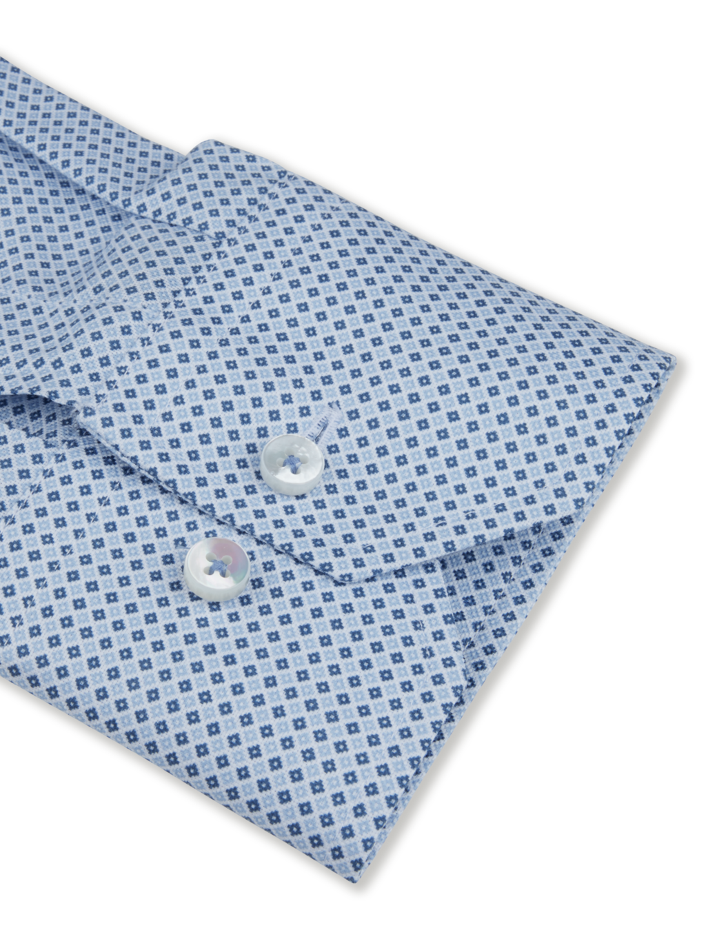Stenströms Blue Micro Patterned Twill Shirt