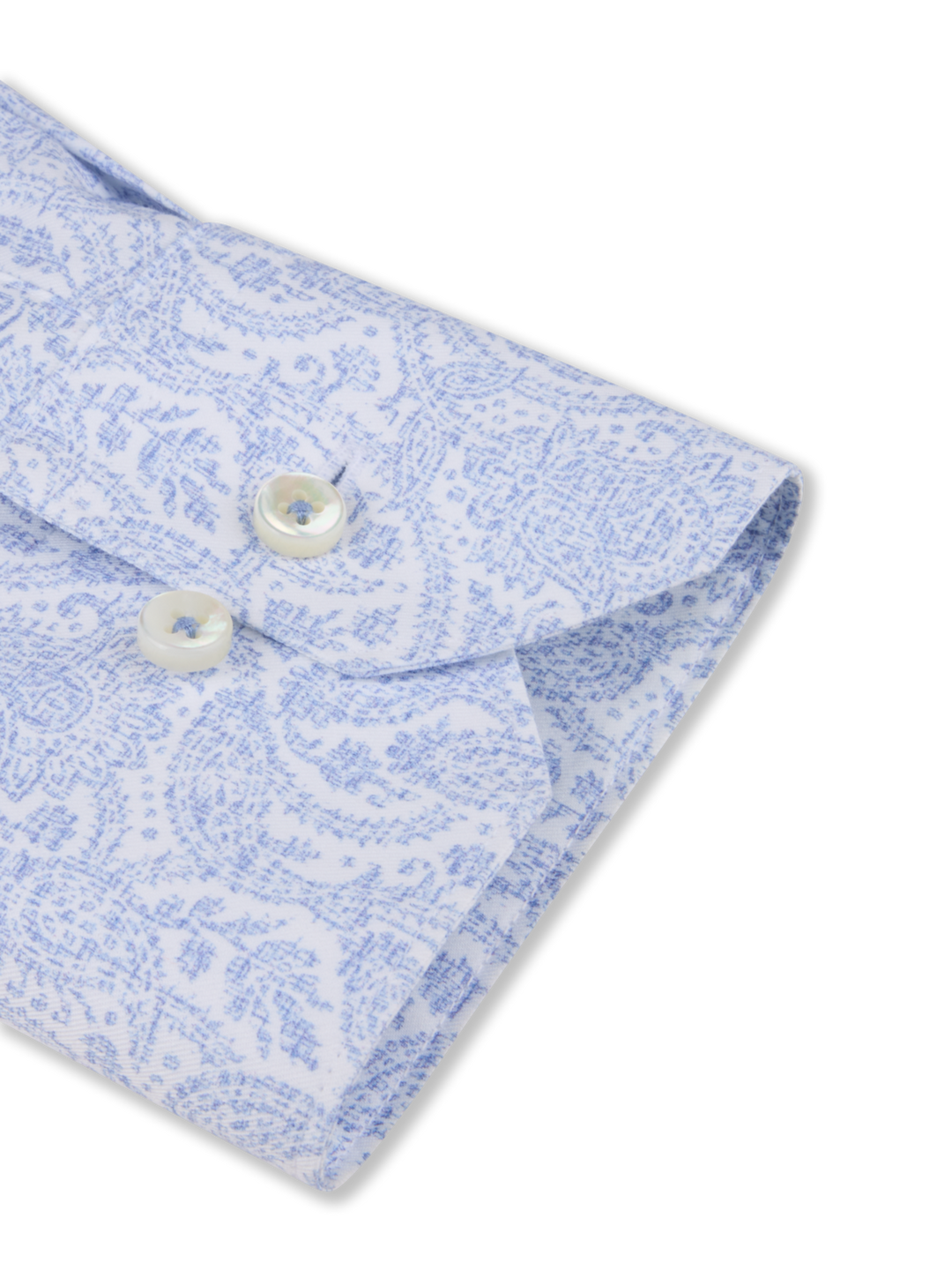 Stenströms Light Blue Paisley Twill Shirt