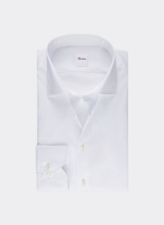 Stenströms White Twill Dress Shirt