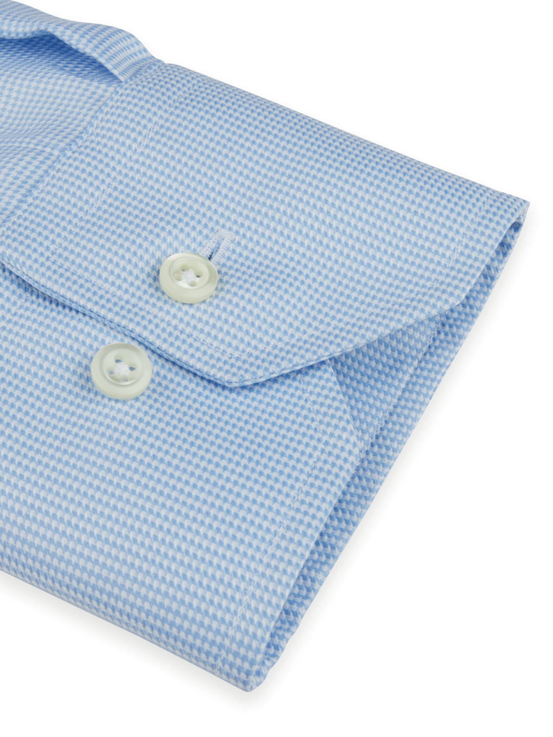 Light Blue Houndstooth Twill Shirt