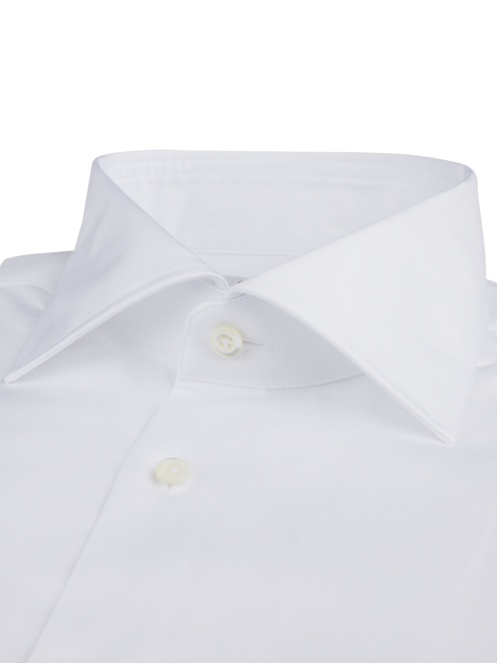 White Twill Shirt with French Cuff