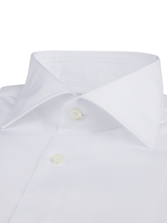 White Twill Shirt with French Cuff