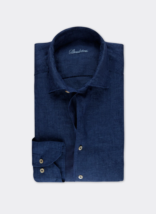 Dark Blue Linen Shirt