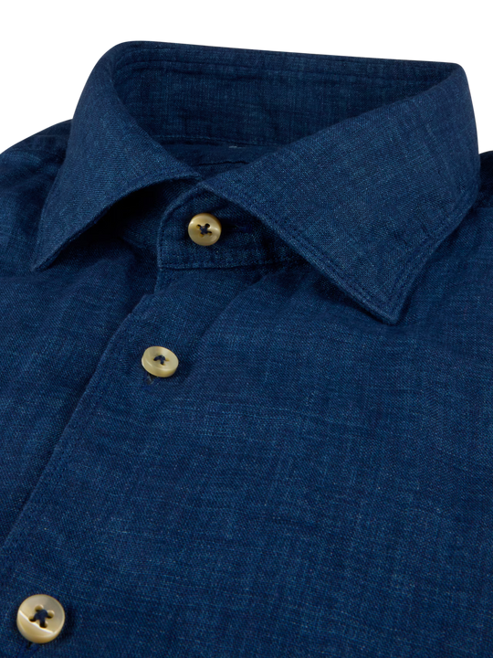 Dark Blue Linen Shirt