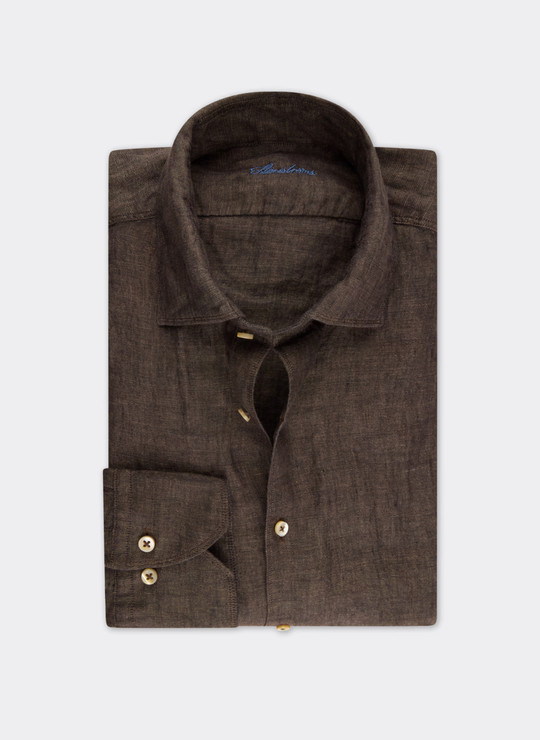 Dark Brown Linen Shirt