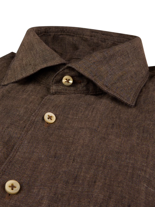 Dark Brown Linen Shirt