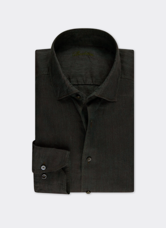 Dark Green Linen Shirt