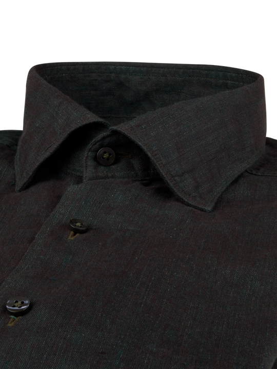 Dark Green Linen Shirt