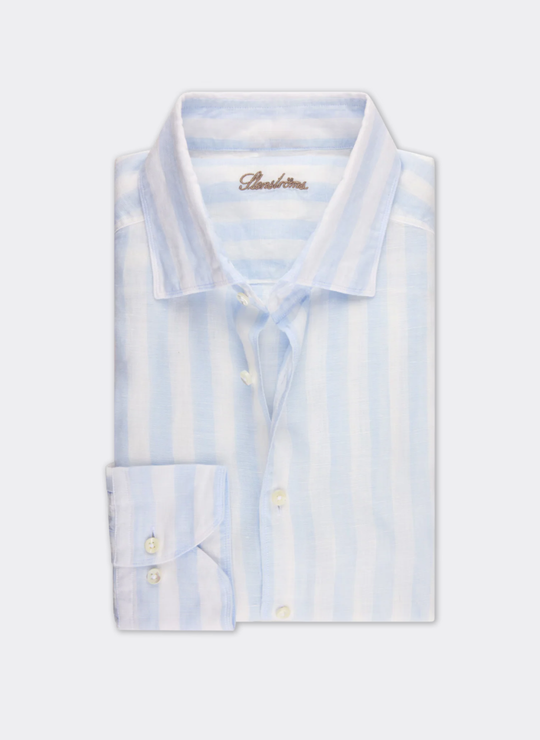 Light Blue Stripe Linen Shirt