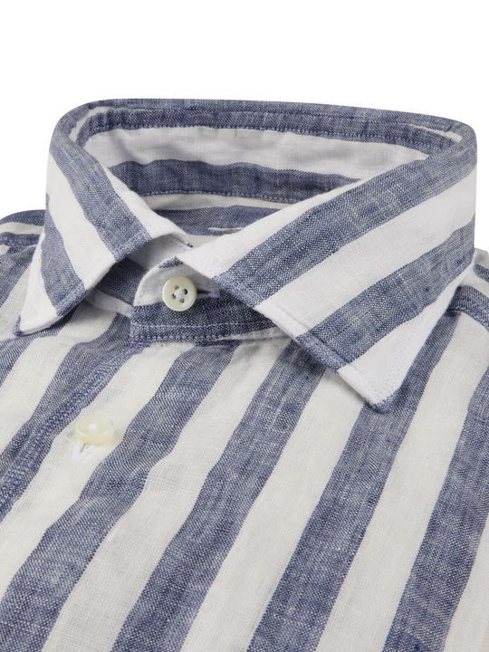 Navy Striped Linen Shirt