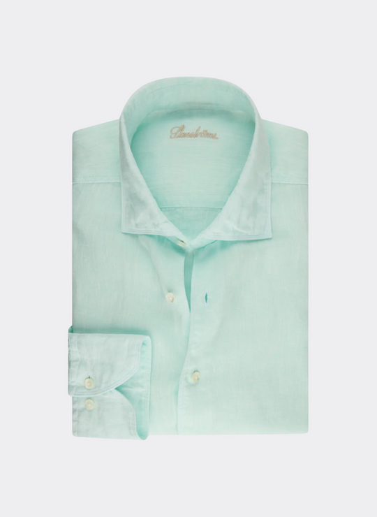Stenströms Light Aqua Linen Shirt