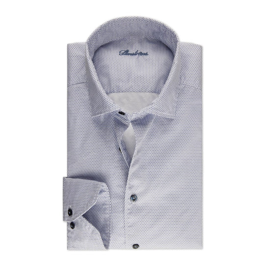 Stenströms Casual Blue Patterned Twill Shirt