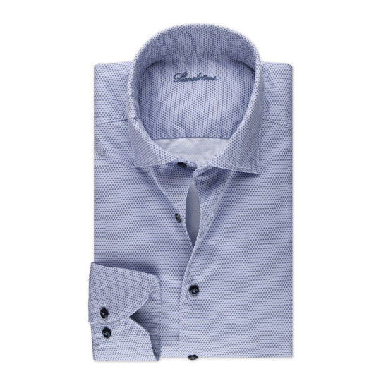 Stenströms Casual Blue Patterned Twill Shirt