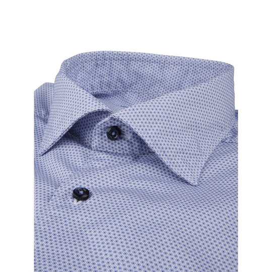 Stenströms Casual Blue Patterned Twill Shirt