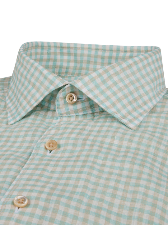 Stenströms Green Checked Linen Shirt