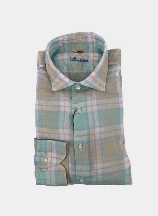 Stenströms Green Plaid Linen Shirt