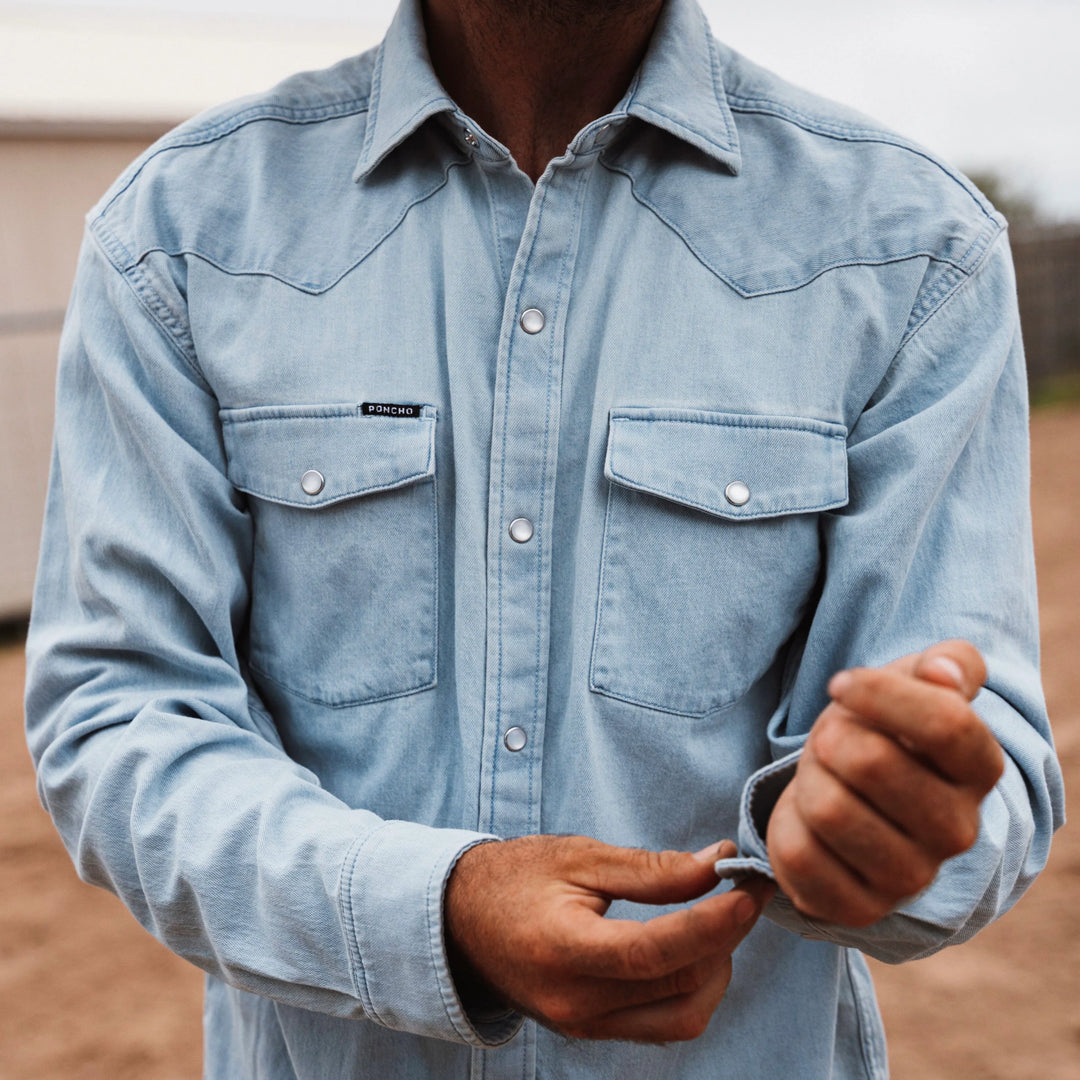 Poncho Marfa Denim Western Shirt
