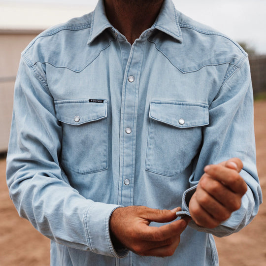 Poncho Marfa Denim Western Shirt