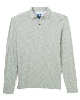 Long Sleeve Slub Pique Polo In Pineland