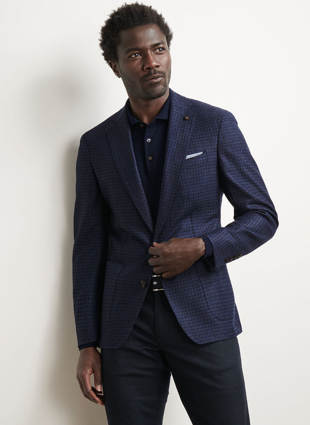 Peter Millar Adler Gingham Soft Jacket In Navy