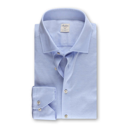 Stenströms Casual Jersey Shirt in Light Blue